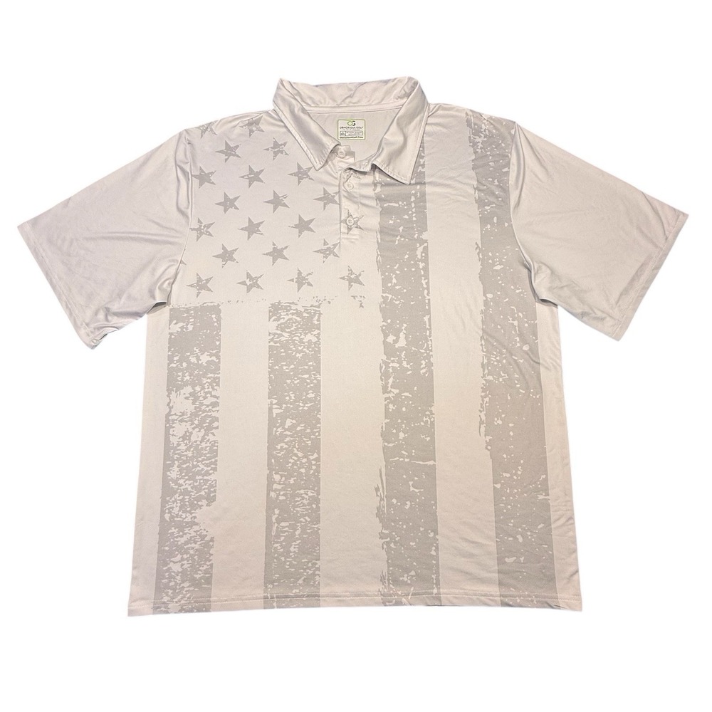 Obnoxious‎ Golf Polo XXL Freedom Gray Flag